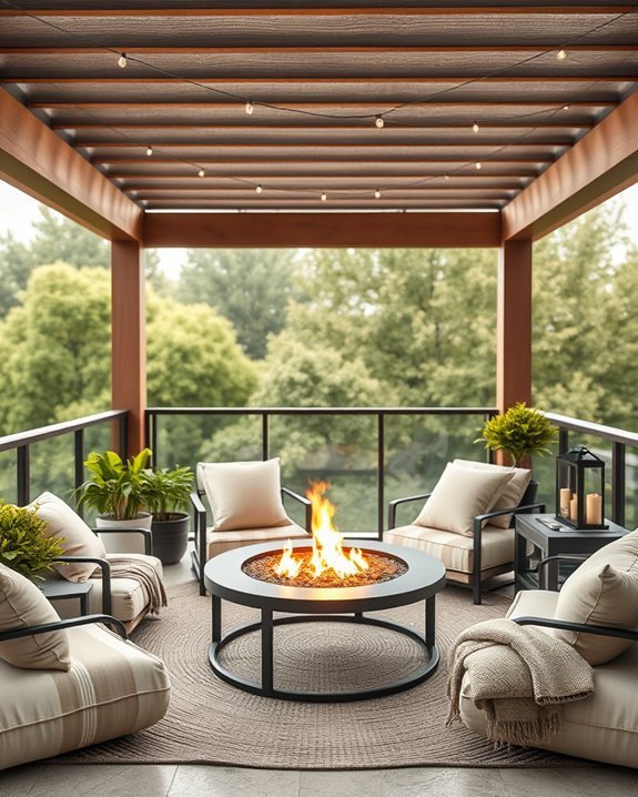 cozy fire pit ambiance