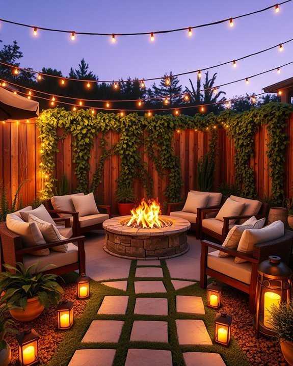 cozy fire pit ambiance
