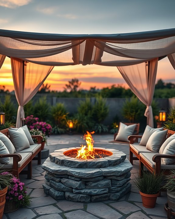 cozy fire pit canopy