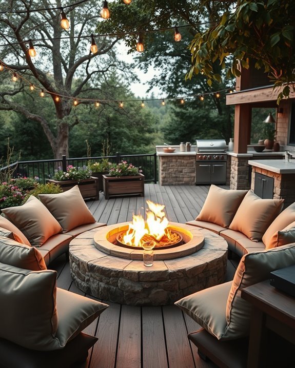 cozy fire pit gathering