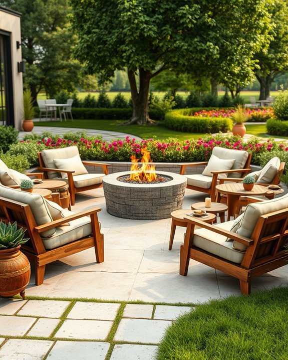 cozy fire pit seating