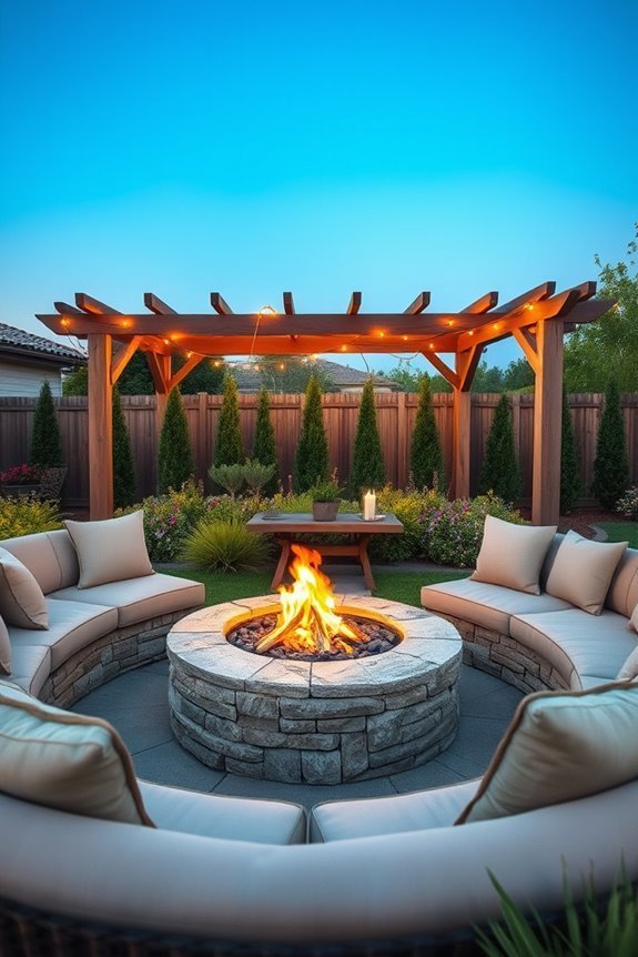 cozy fire pit seating arrangement