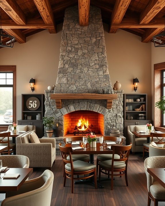 cozy fireplace dining experience