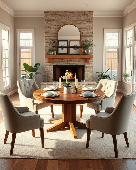 cozy fireplace dining experience