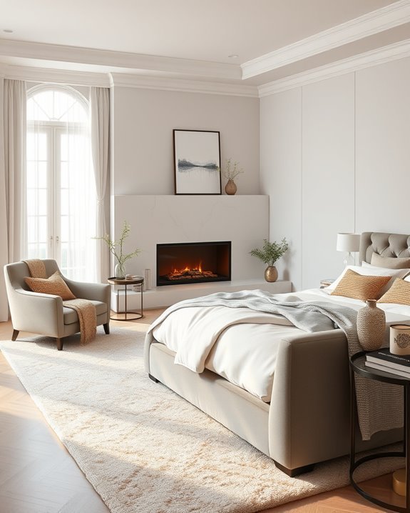 cozy fireplace enhances decor
