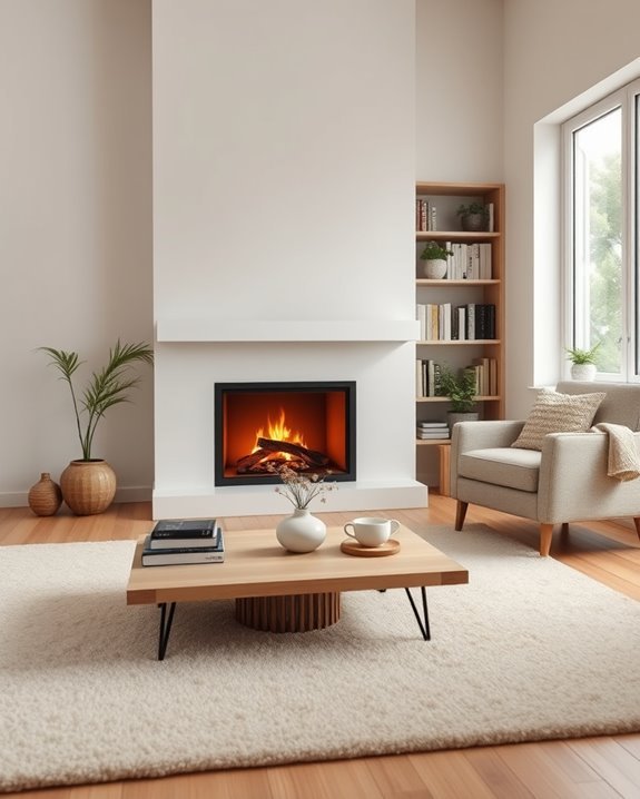 cozy fireplace gathering space