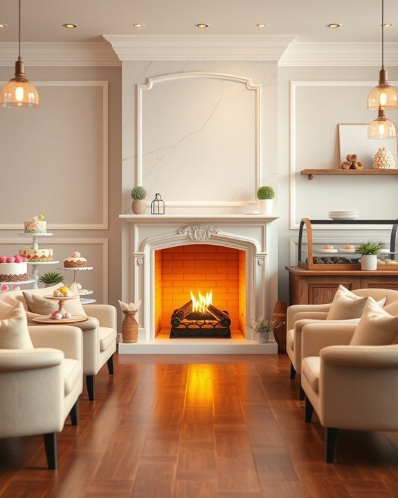 cozy fireplace seating ambiance