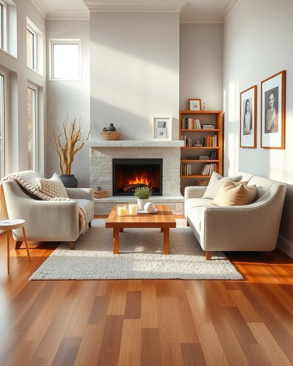 cozy fireplace seating area