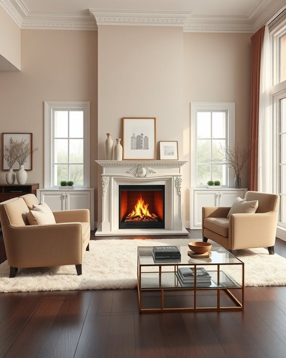 cozy fireplace seating arrangement