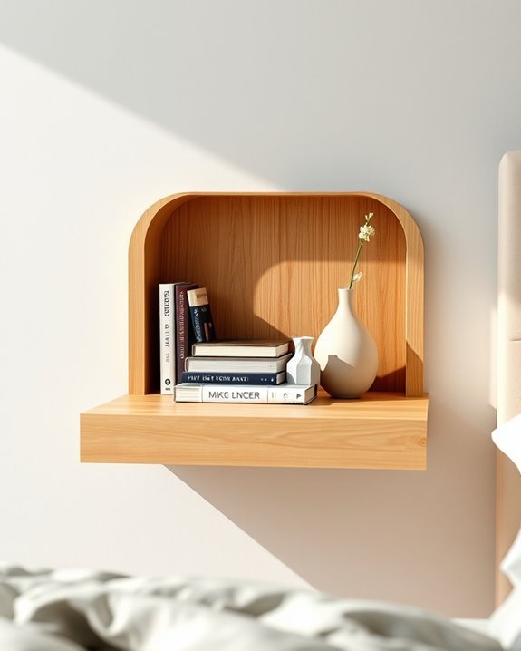 cozy floating nightstand design