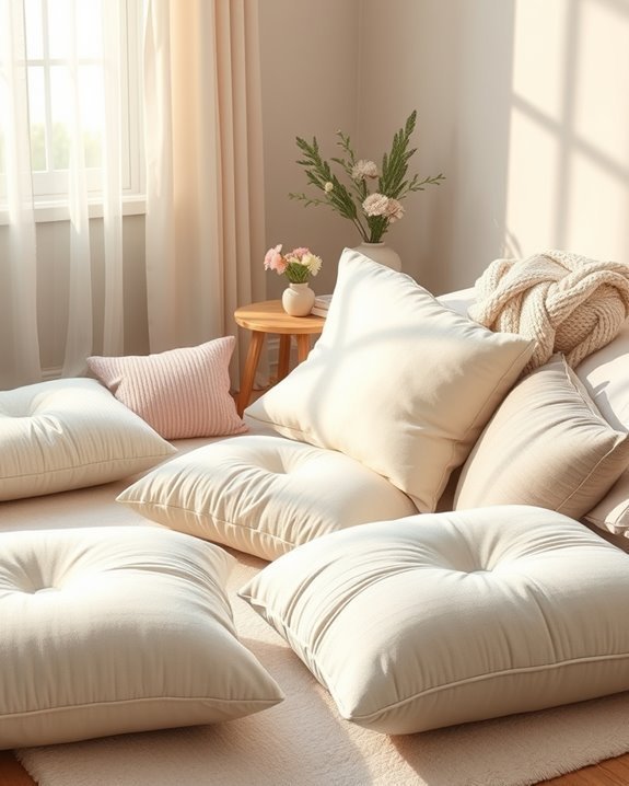 cozy floor cushion arrangements