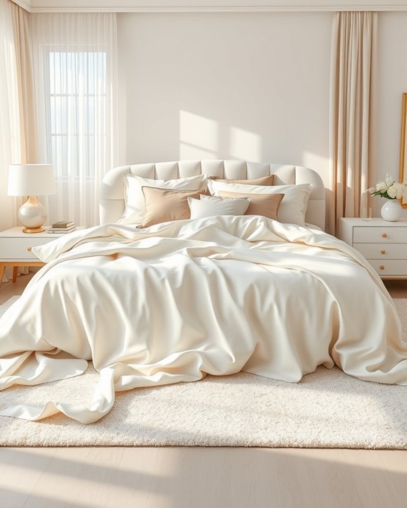 cozy flowing bedding textures