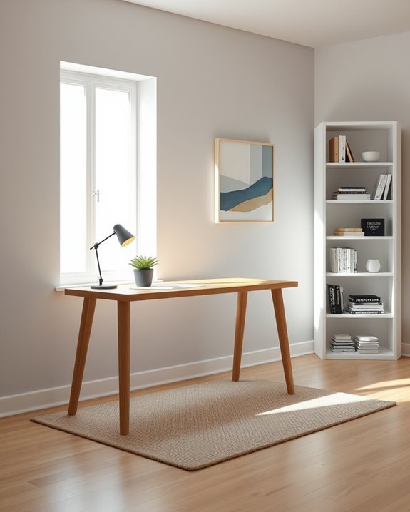 cozy focused workspace lighting