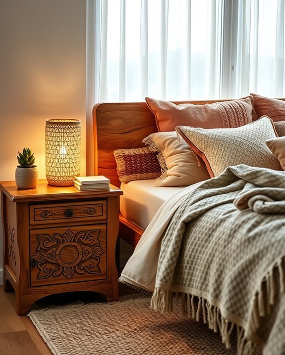 cozy functional bedside decor