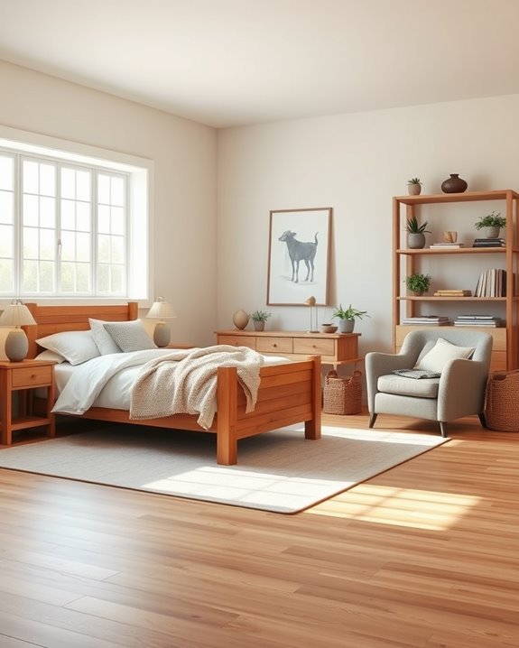 cozy functional farmhouse bedroom