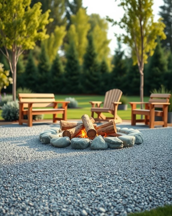 cozy gravel fire pit