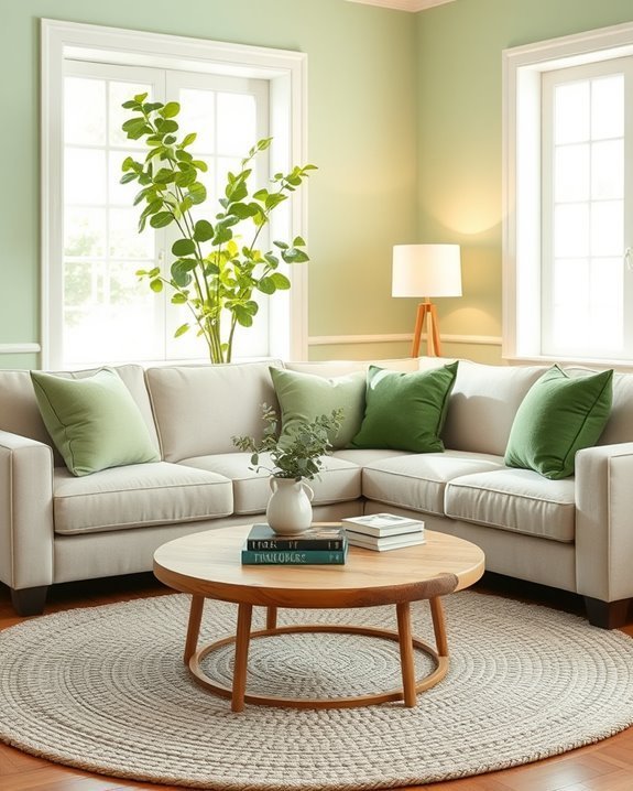 cozy green reading corner