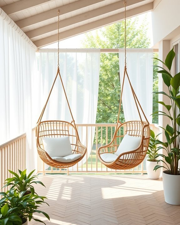 cozy hanging chair relaxation