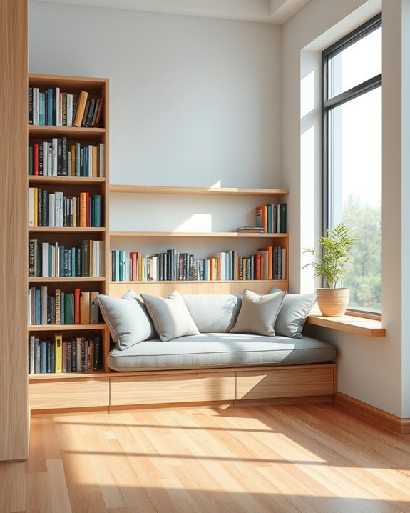 cozy integrated reading space