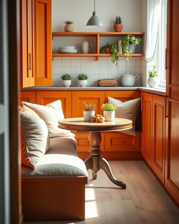 cozy kitchen with burnt orange