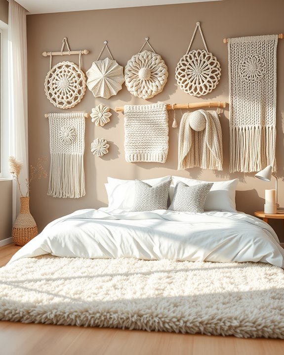 cozy knitted wall decor