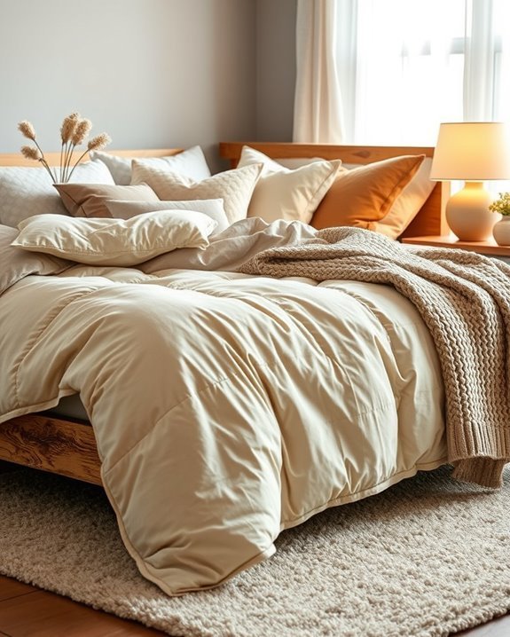 cozy layered bedding warmth