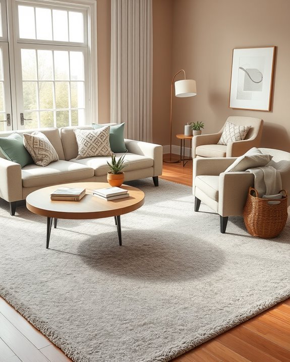 cozy living room sectioning