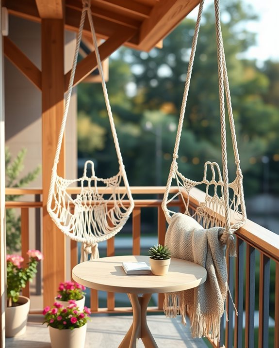 cozy macram balcony chairs