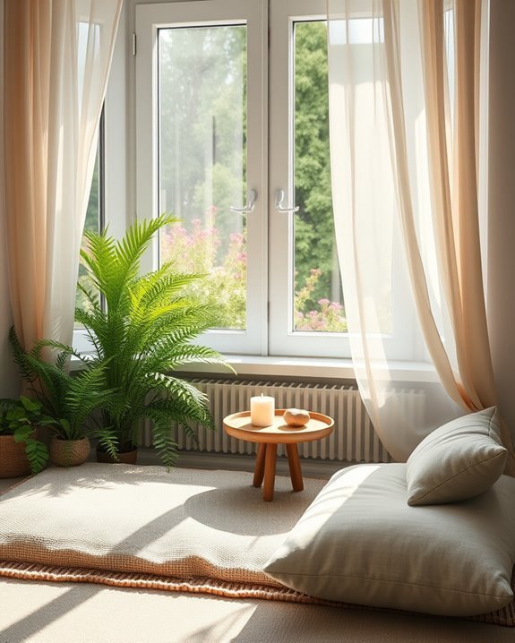 cozy meditation bay window