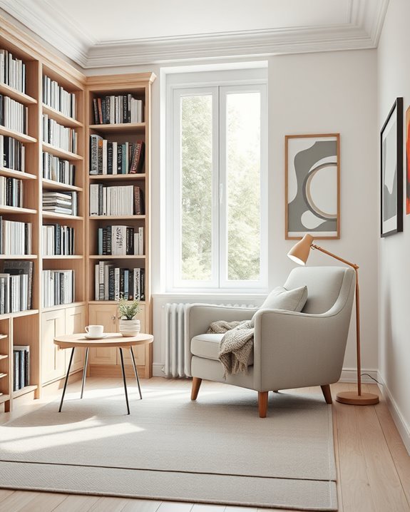 cozy minimalist reading nook