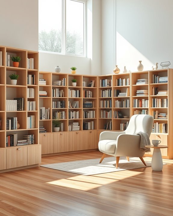 cozy modular book storage