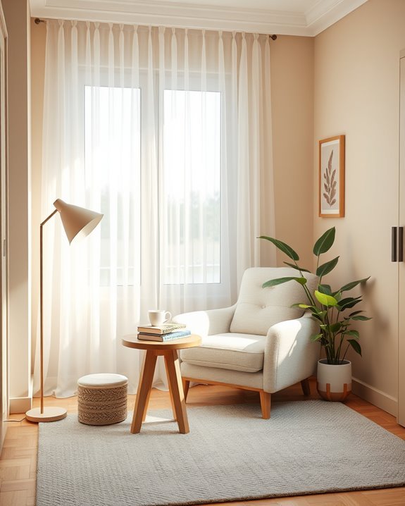 cozy monochrome reading nook