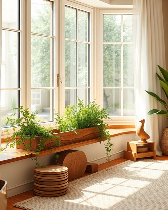 cozy natural wood accents