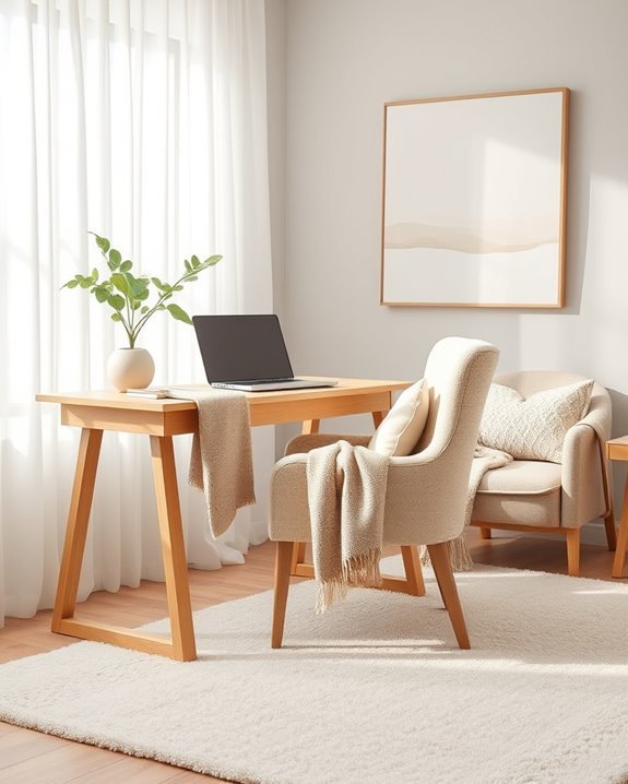 cozy neutral textile accents