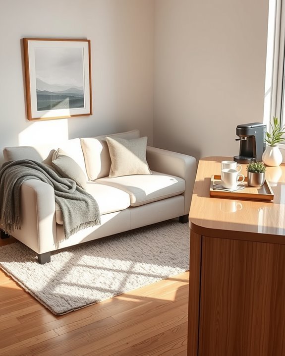 cozy office with coffee
