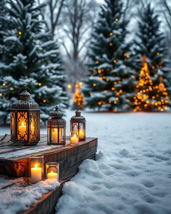 cozy outdoor candle lanterns
