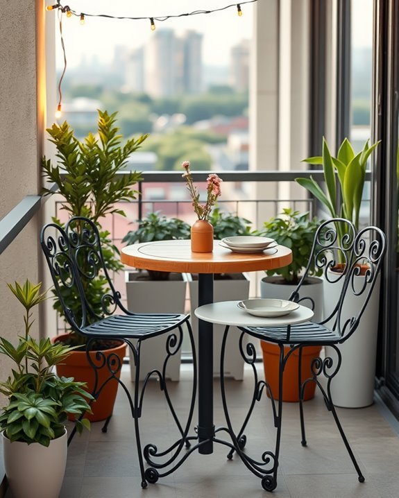 cozy outdoor dining setup