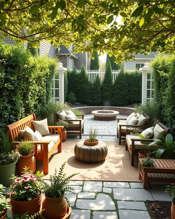 cozy outdoor gathering space