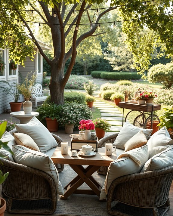 cozy outdoor gathering space