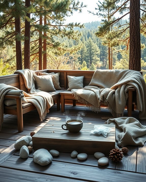 cozy outdoor lounge setup
