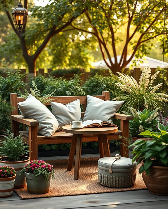 cozy outdoor reading nook