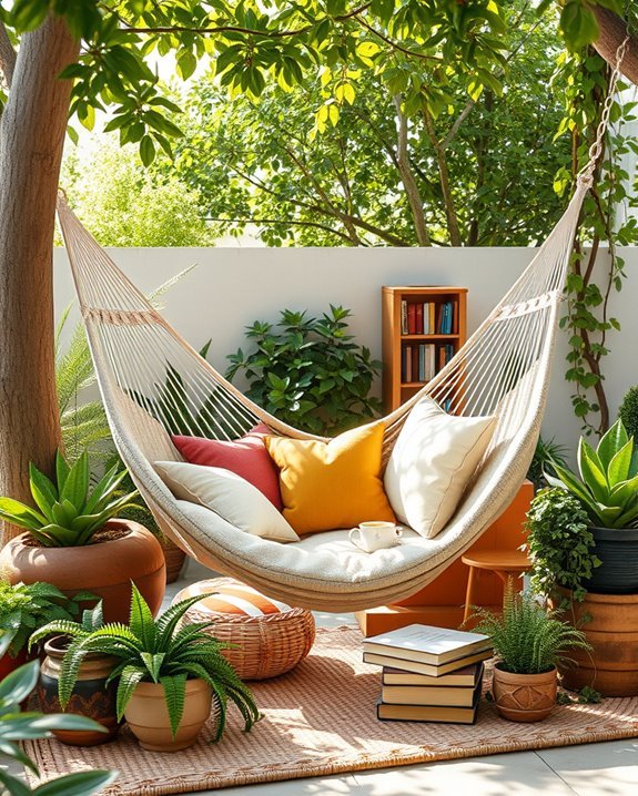 cozy outdoor reading nook