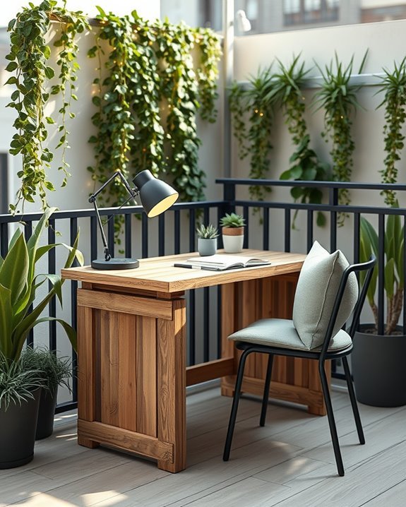 cozy outdoor workstation setup