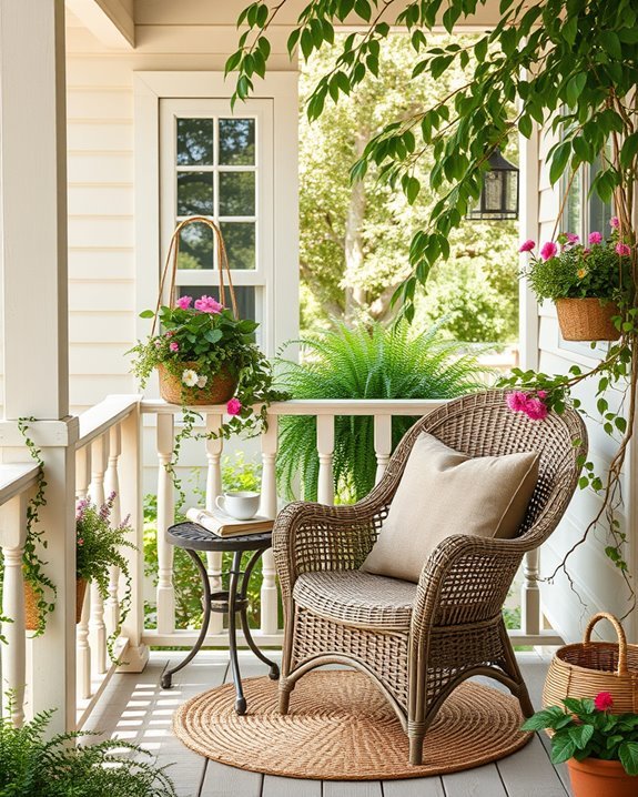 cozy porch reading nook