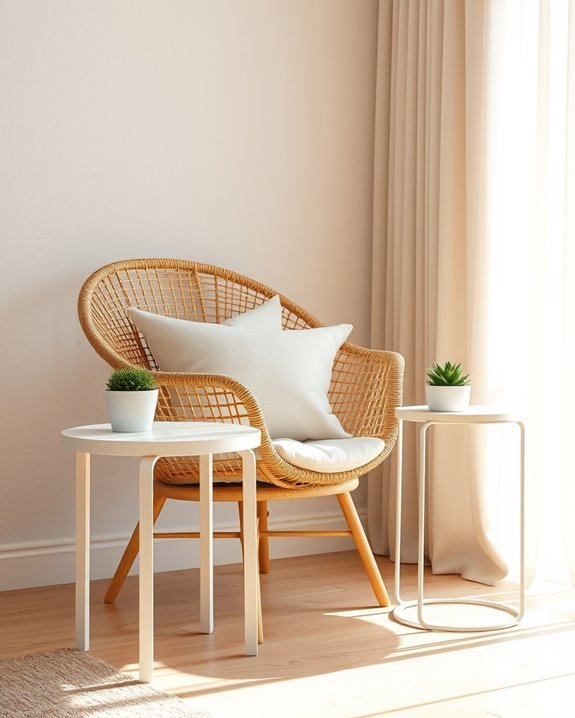 cozy rattan chair setup