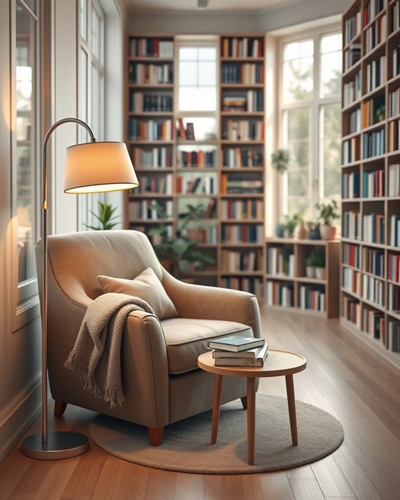 cozy reading corner lighting