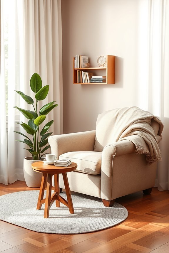 cozy reading corner setup