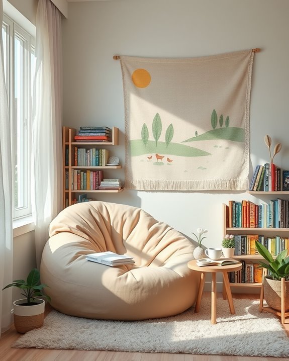 cozy reading corner setup