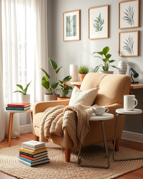 cozy reading corner setup