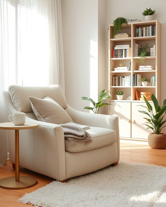 cozy reading nook setup